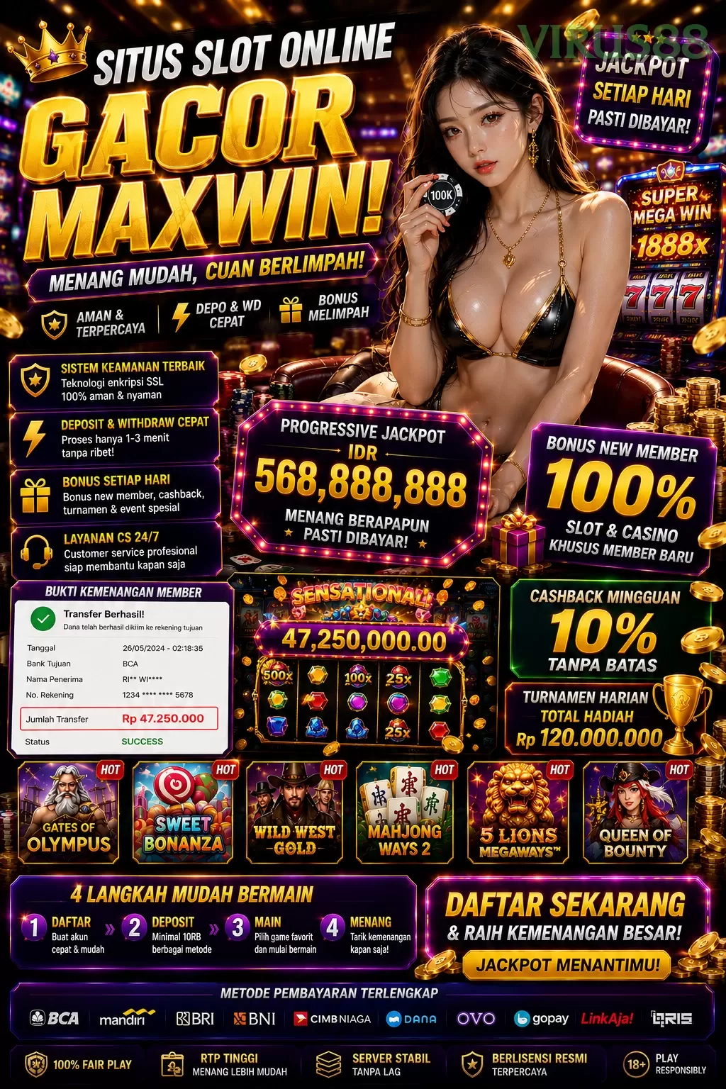 Cara Mendaftar dan Verifikasi Akun di virus88